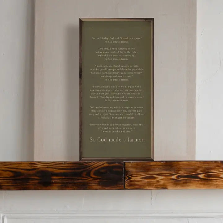 So God Made A Farmer Speech Green 8x16