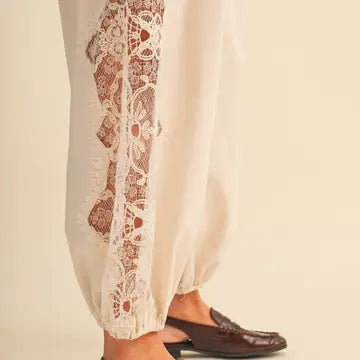 &Merci Lace Detail Balloon Pants