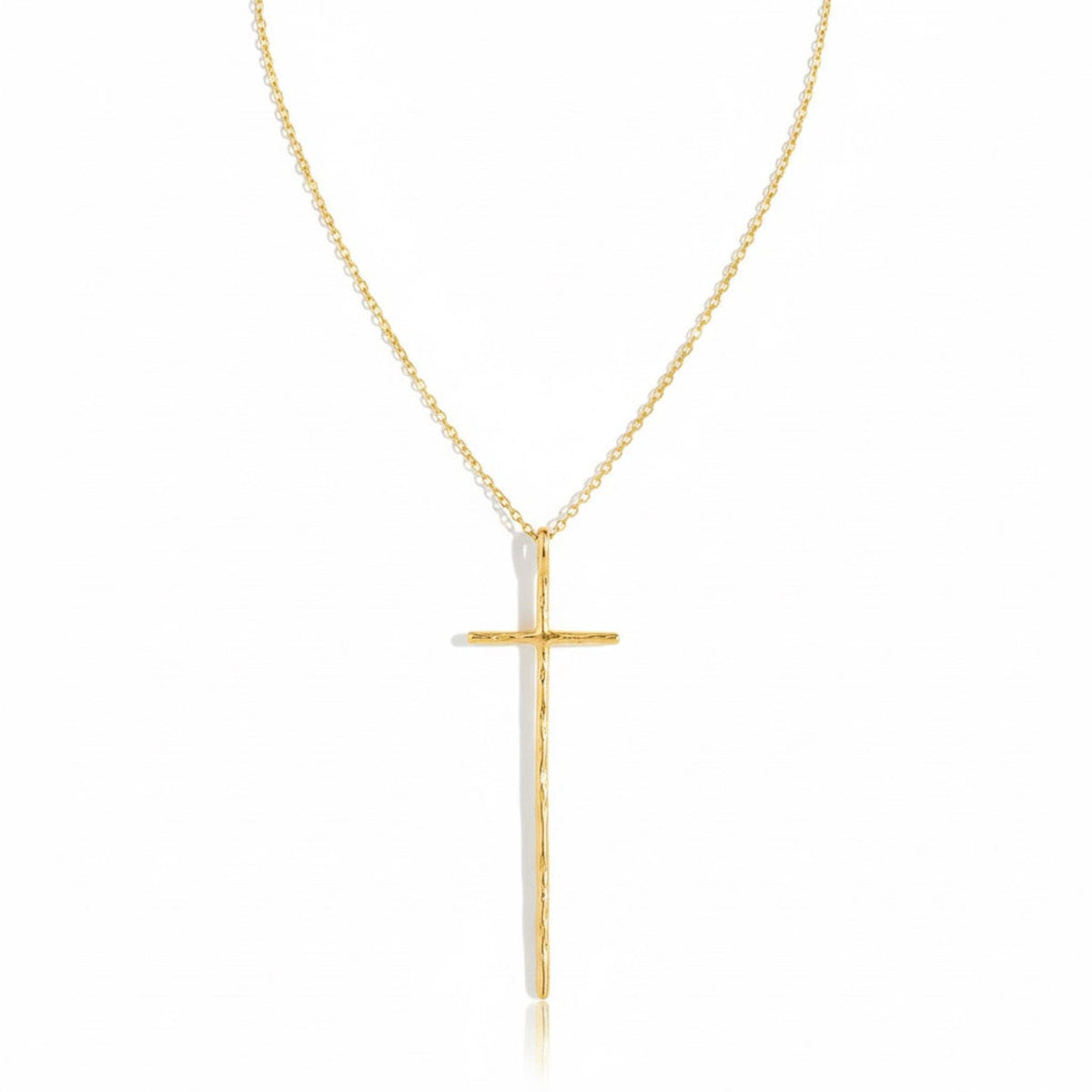 Minimal Vertical Cross Necklace