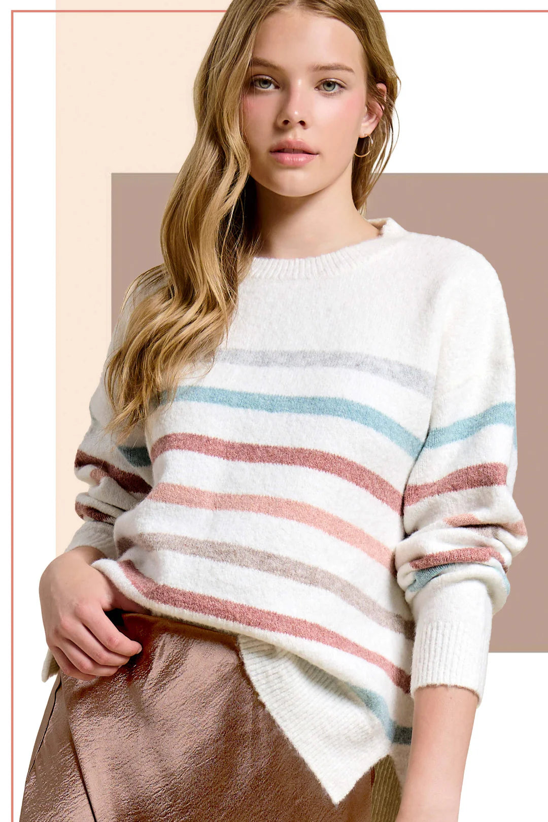 La Miel Multi Color Striped Sweater