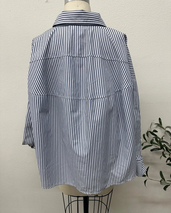 Claire Premium 100% Cotton Poplin Oversized Roll-Up Shirt