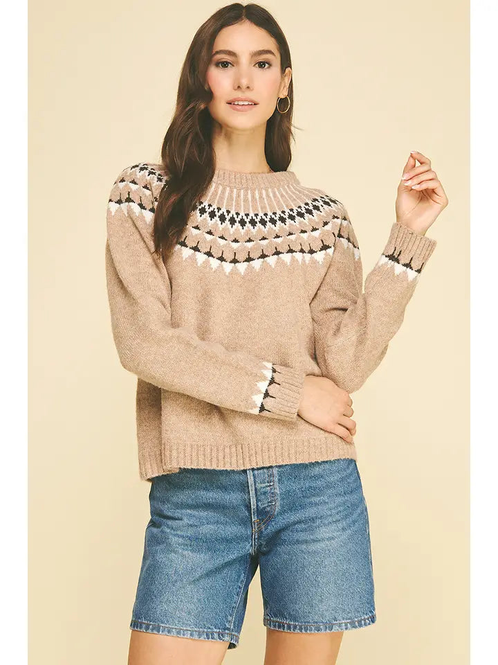 Pinch Northern Style Pattern Knit Sweater