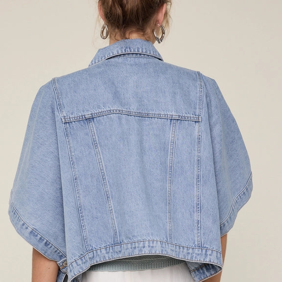 Wishlist Denim Poncho Jacket