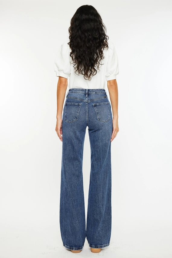 Kan Can Dark High Rise 90's Flare Jeans