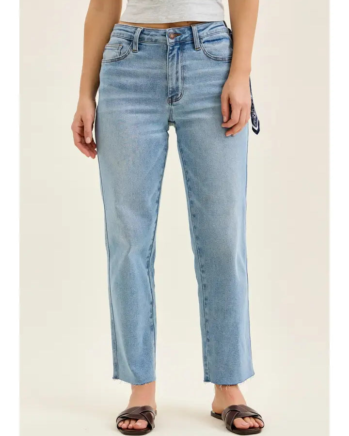 Judy Blue Mr Ankle Straight w/ Bandana Loop