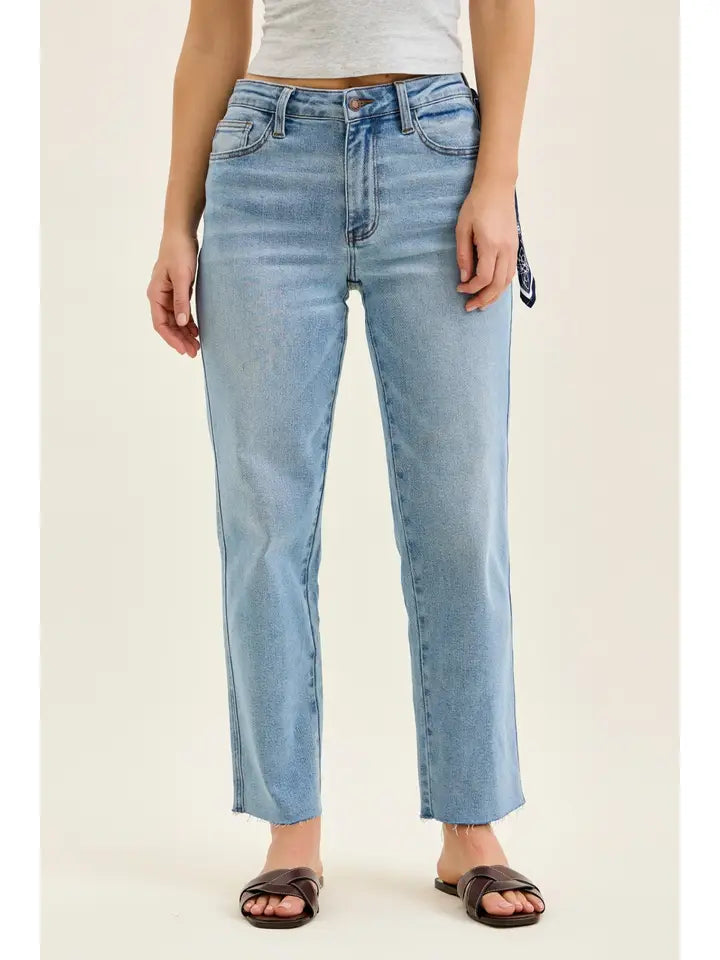 Judy Blue Mr Ankle Straight w/ Bandana Loop