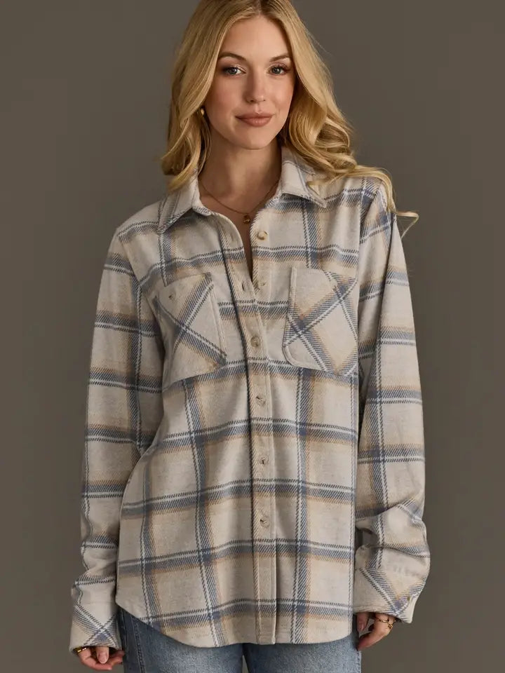 Panache Apparel Plaid Lightweight Button Up