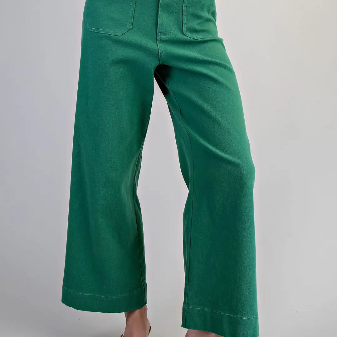 Emerald Soft-Washed High-Rise Wide Leg Pants