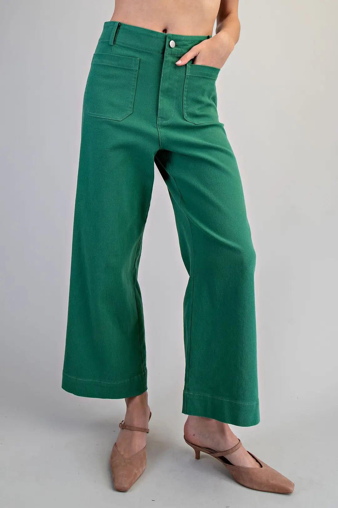 Emerald Soft-Washed High-Rise Wide Leg Pants