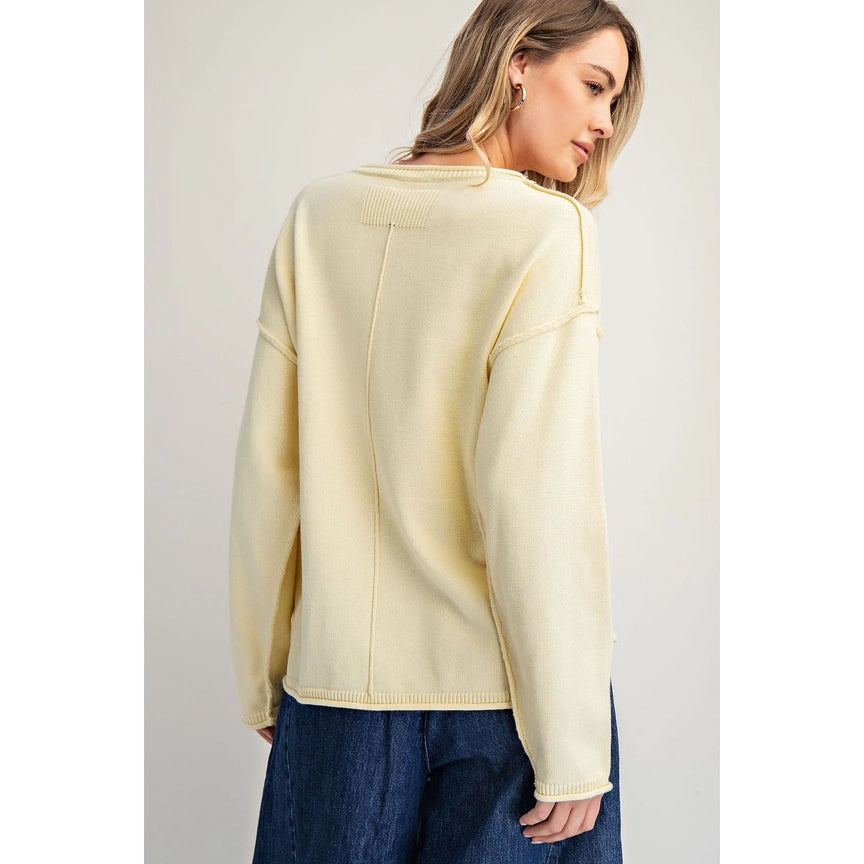 Cotierra Oversized Cotton Blend Roll-Neck Sweater