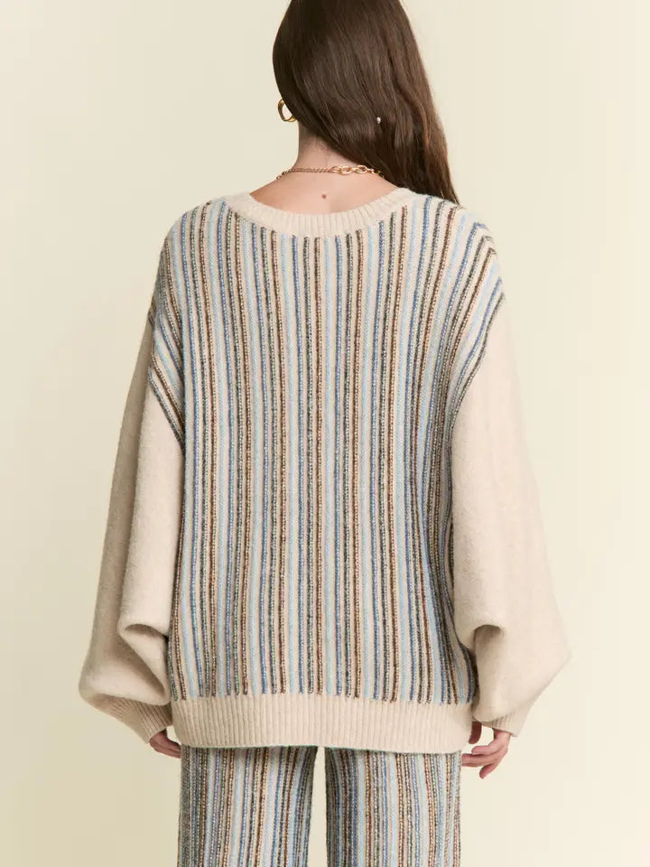 J.MMA Vertical Stripe Dolman Sweater