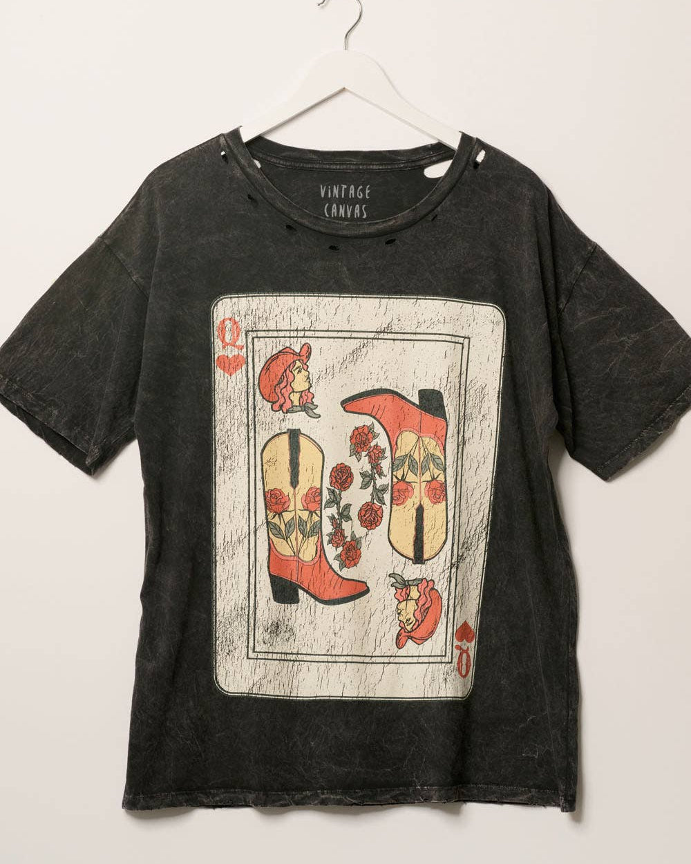 Queen Cowgirl Card Short Sleeve Western Graphic Print Tee
