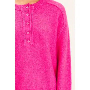 Cozy Reverse Seam Henley Sweater