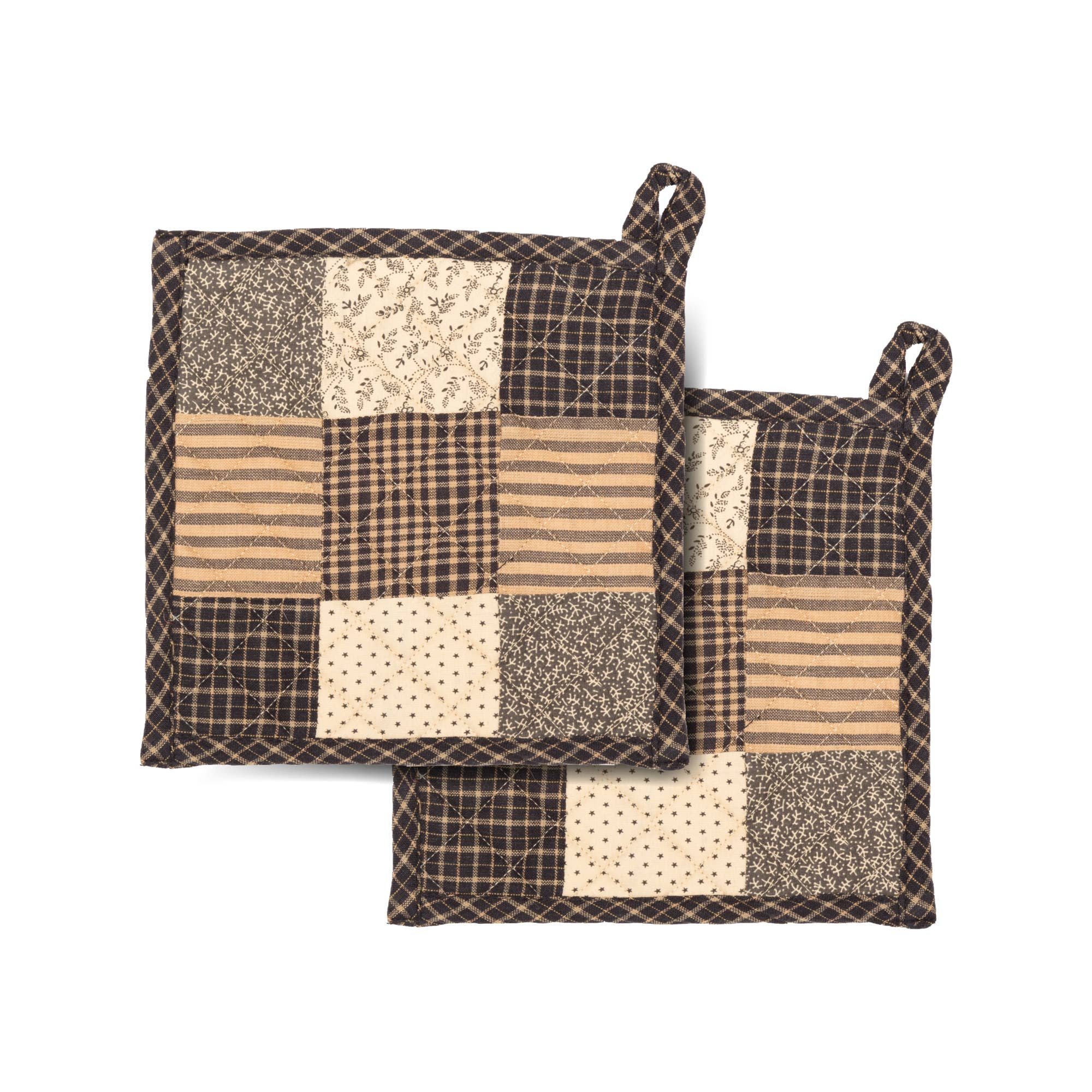 Kettle Grove Pot Holder Patchwork Blocks Set of 2 8x8