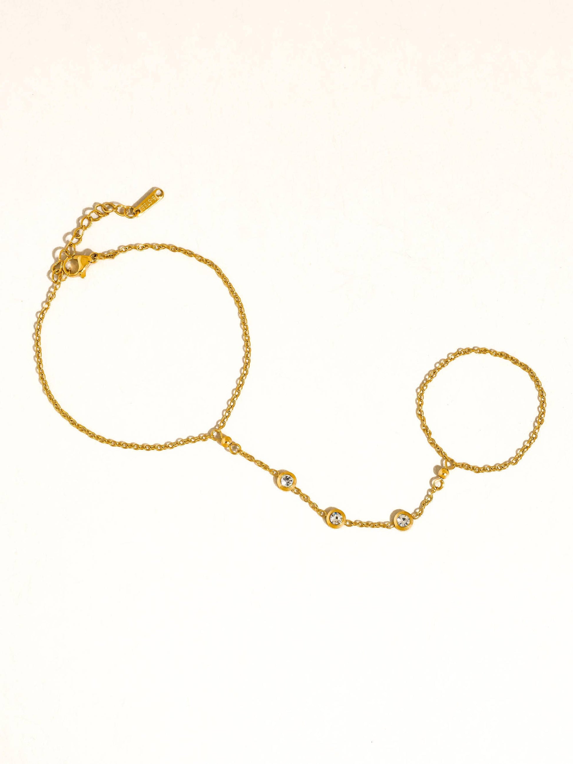 Nadine 18K Gold Non-Tarnish CZ Hand Chain Bracelet