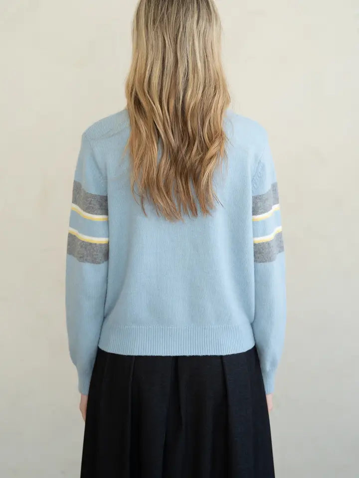 The Essential Soft-Touch Striped Crew Neck Cardigan