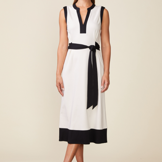 COLOR BLOCK TIE DRESS