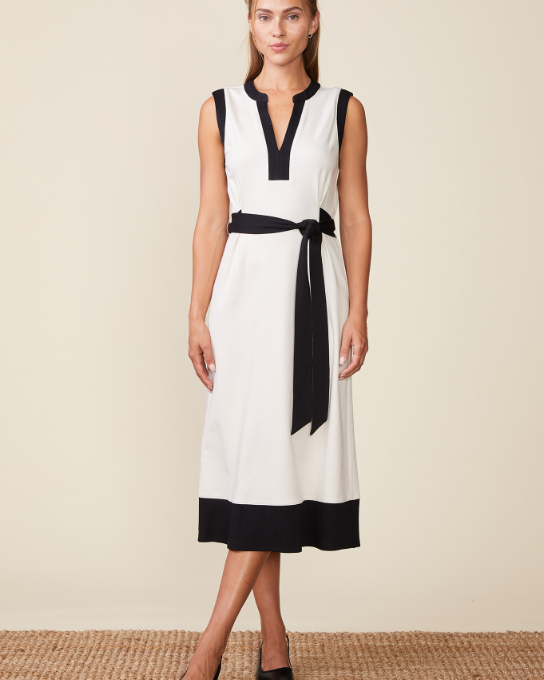 COLOR BLOCK TIE DRESS