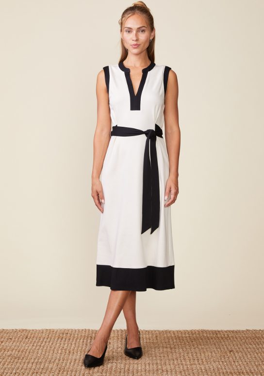 COLOR BLOCK TIE DRESS