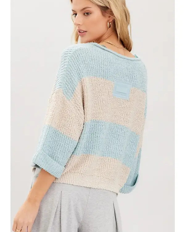 Illa Illa Striped V-Neck Sweater