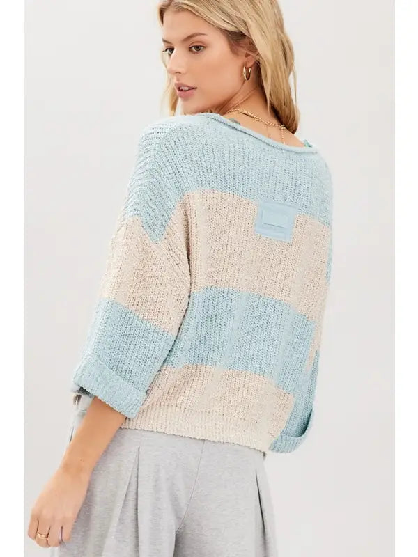 Illa Illa Striped V-Neck Sweater