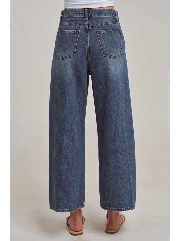 High Rise Wide Leg Relaxed Denim Jeans