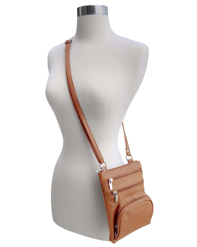Genuine Cowhide RFID Crossbody Bag