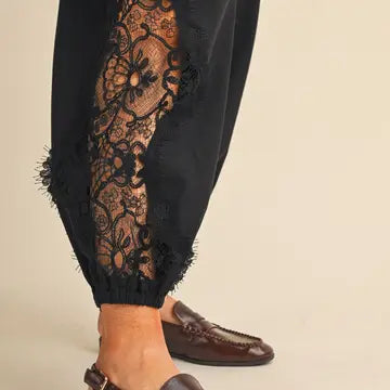 &Merci Lace Detail Balloon Pants