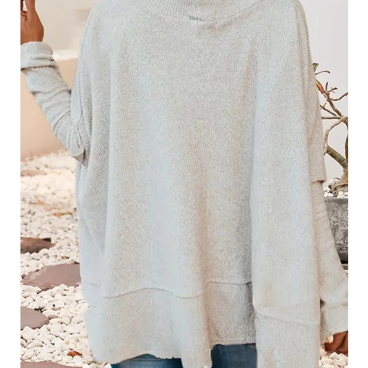 Ldc Knit Cowl Neck Oversize Top