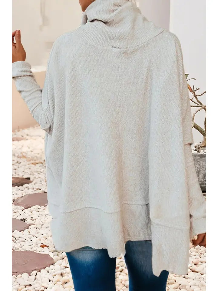 Ldc Knit Cowl Neck Oversize Top
