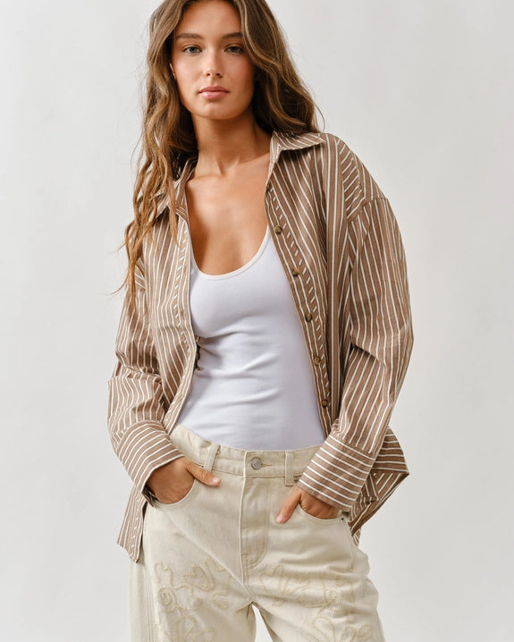 Oversized Stripe Structur Shirt