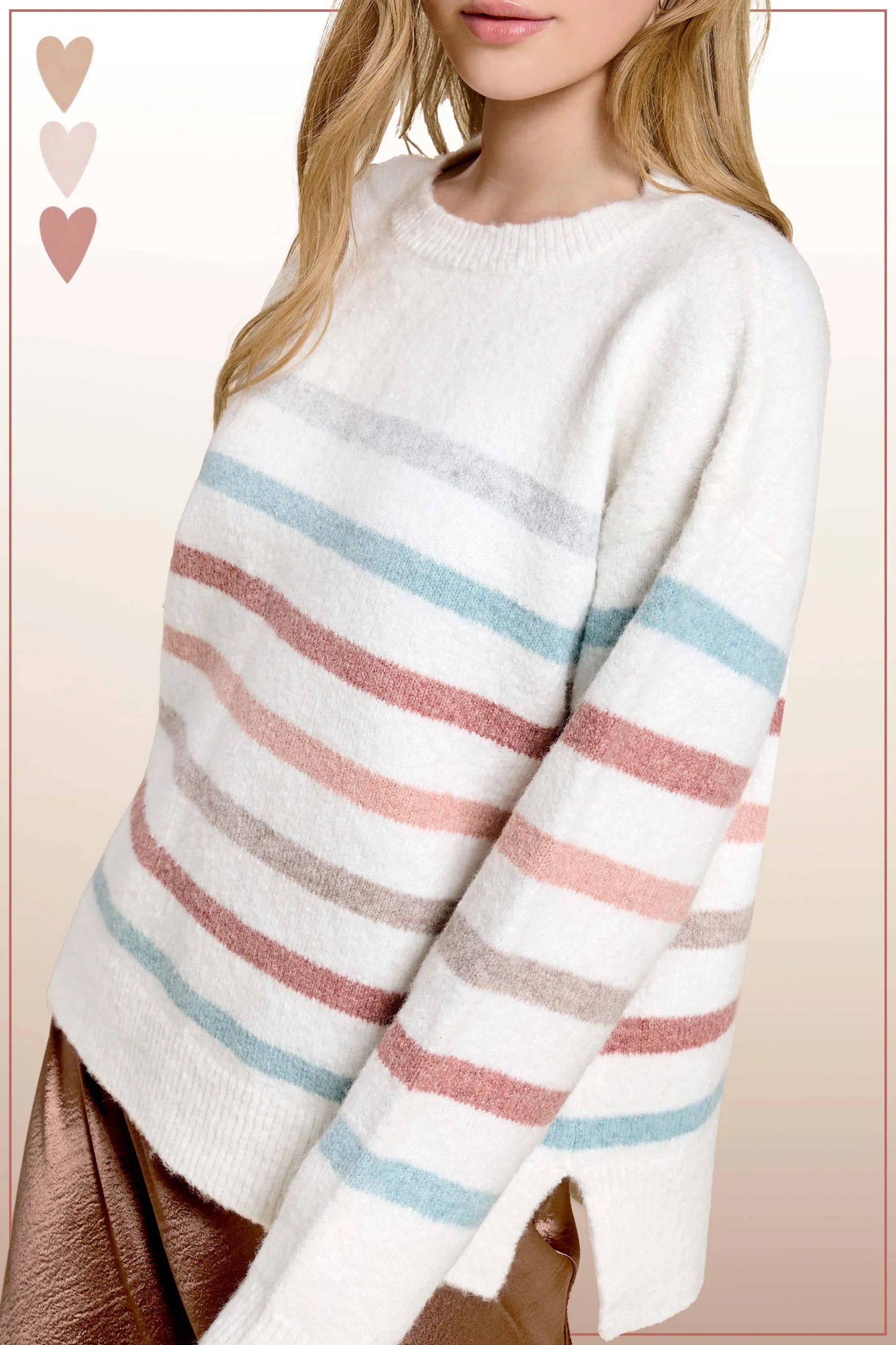 La Miel Multi Color Striped Sweater