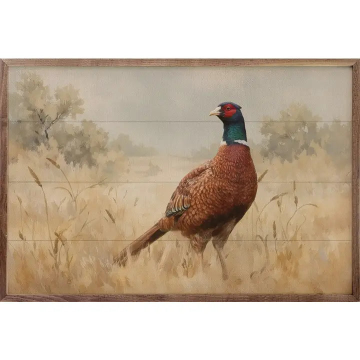 Pheasant in Wheat Field 16x10