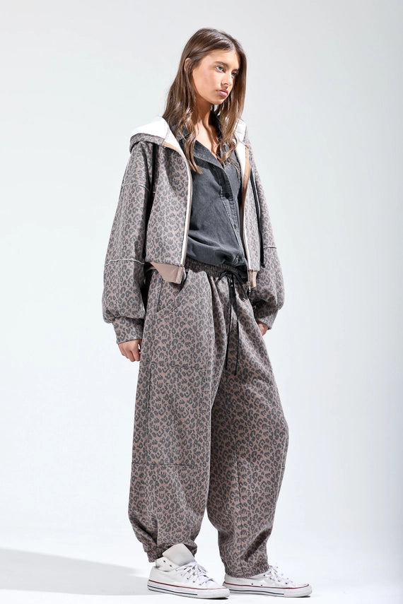 NoaBoa Leopard Print Sweatpants