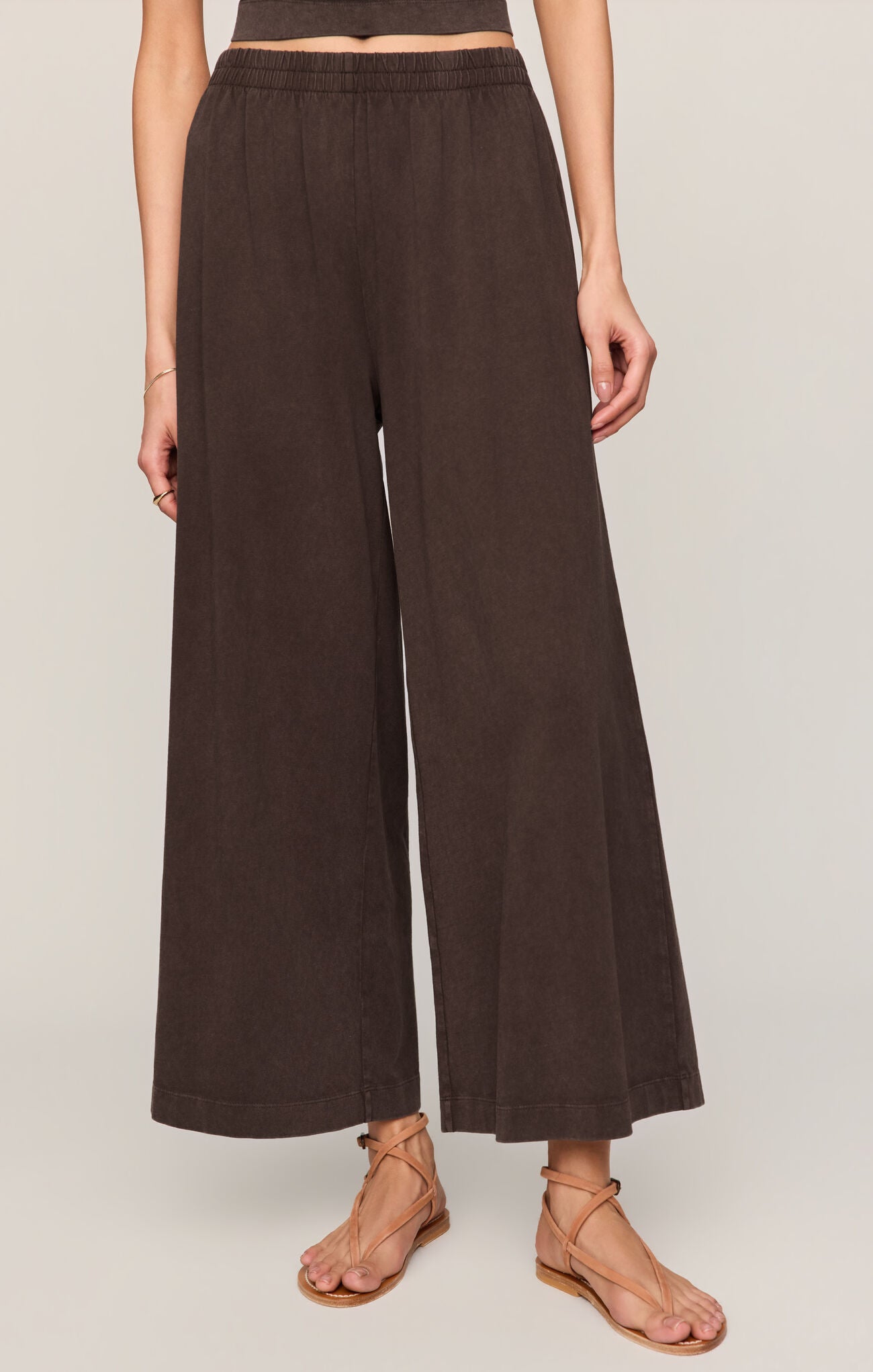 Z Supply Scout High-Rise Cotton Jersey Crop Flare Pant