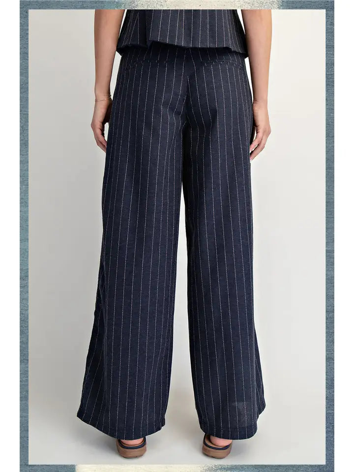 Cotierra Low-Slung Wide-Leg Linen Blend Trousers