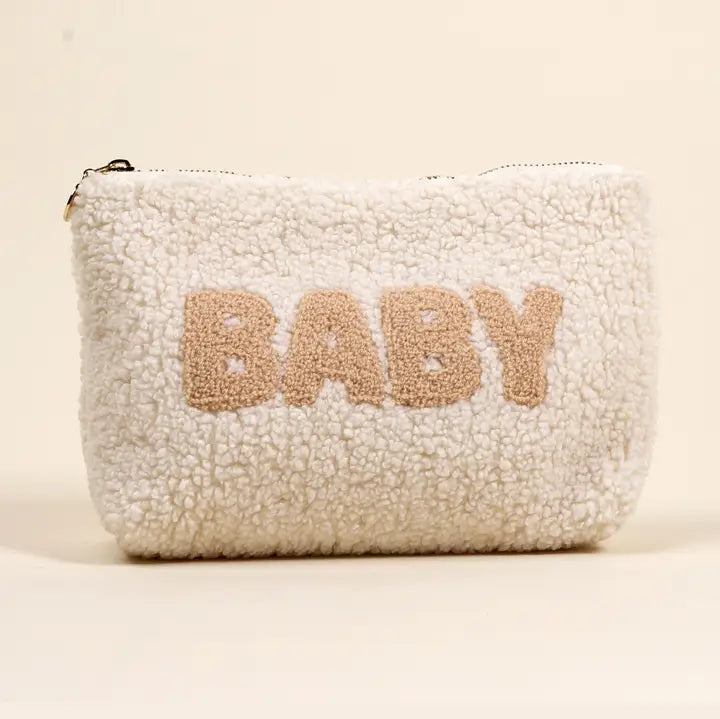 Sherpa Teddy "BABY" Travel & Cosmetic Pouch