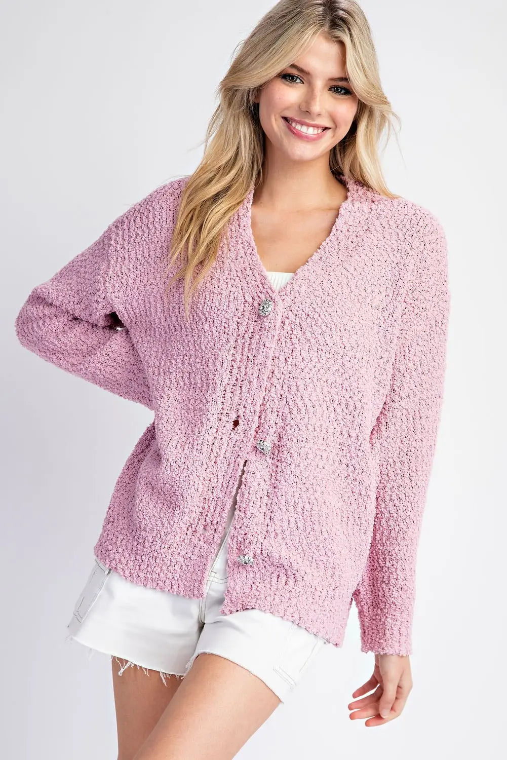Ee:some Button Down Sweater Cardigan