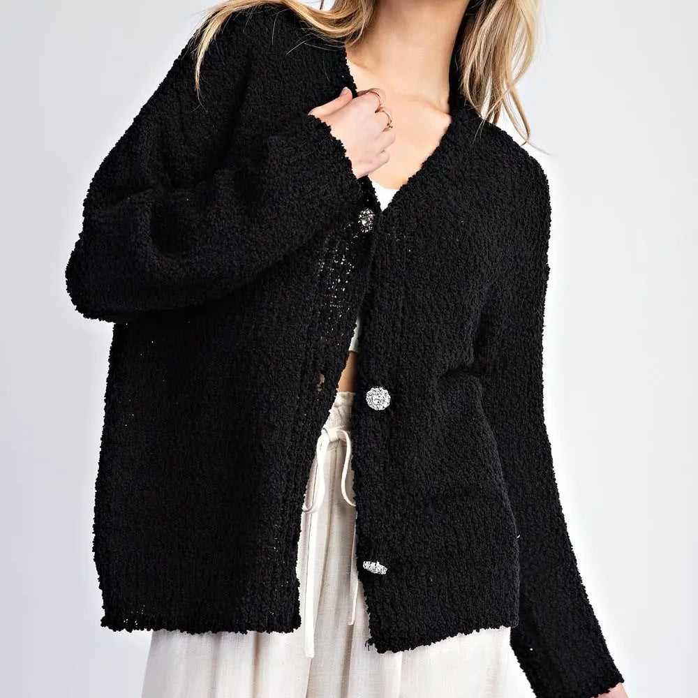 Ee:some Button Down Sweater Cardigan