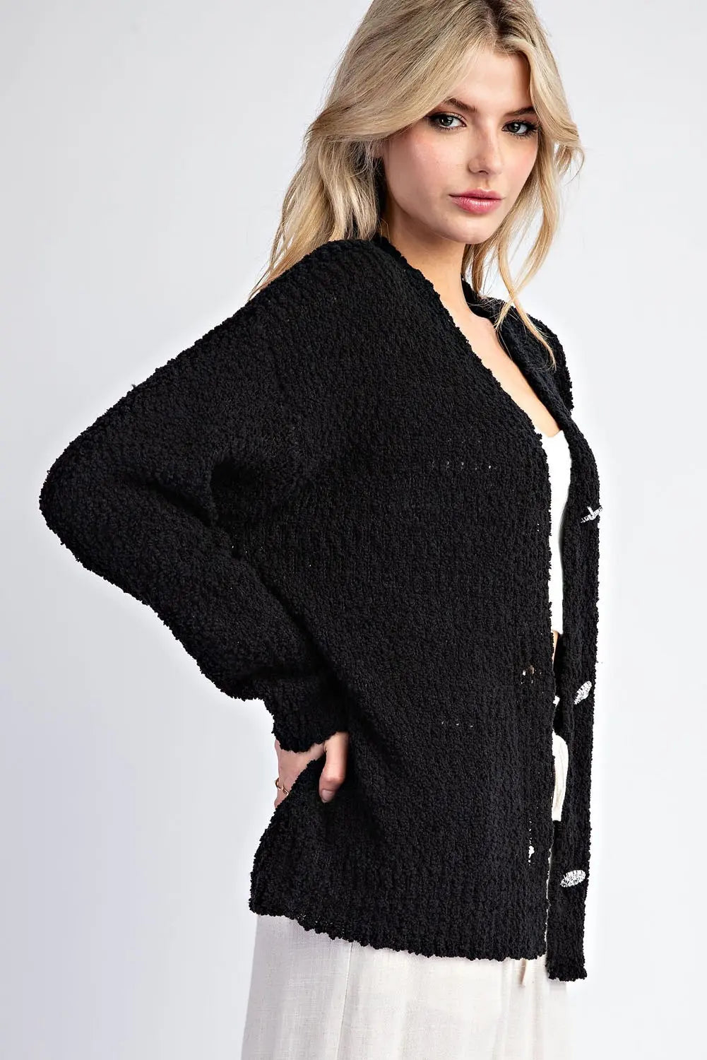 Ee:some Button Down Sweater Cardigan