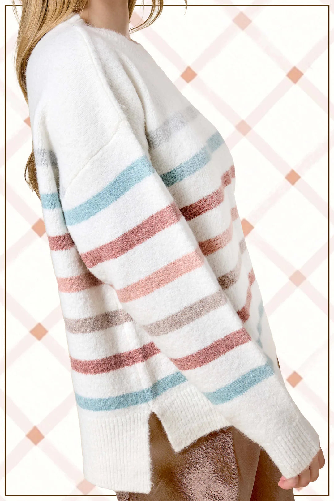 La Miel Multi Color Striped Sweater