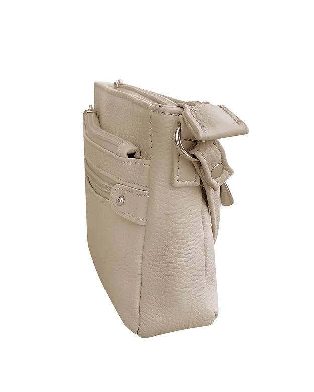Aria Genuine Cowhide Leather Multi-Pocket Crossbody Bag