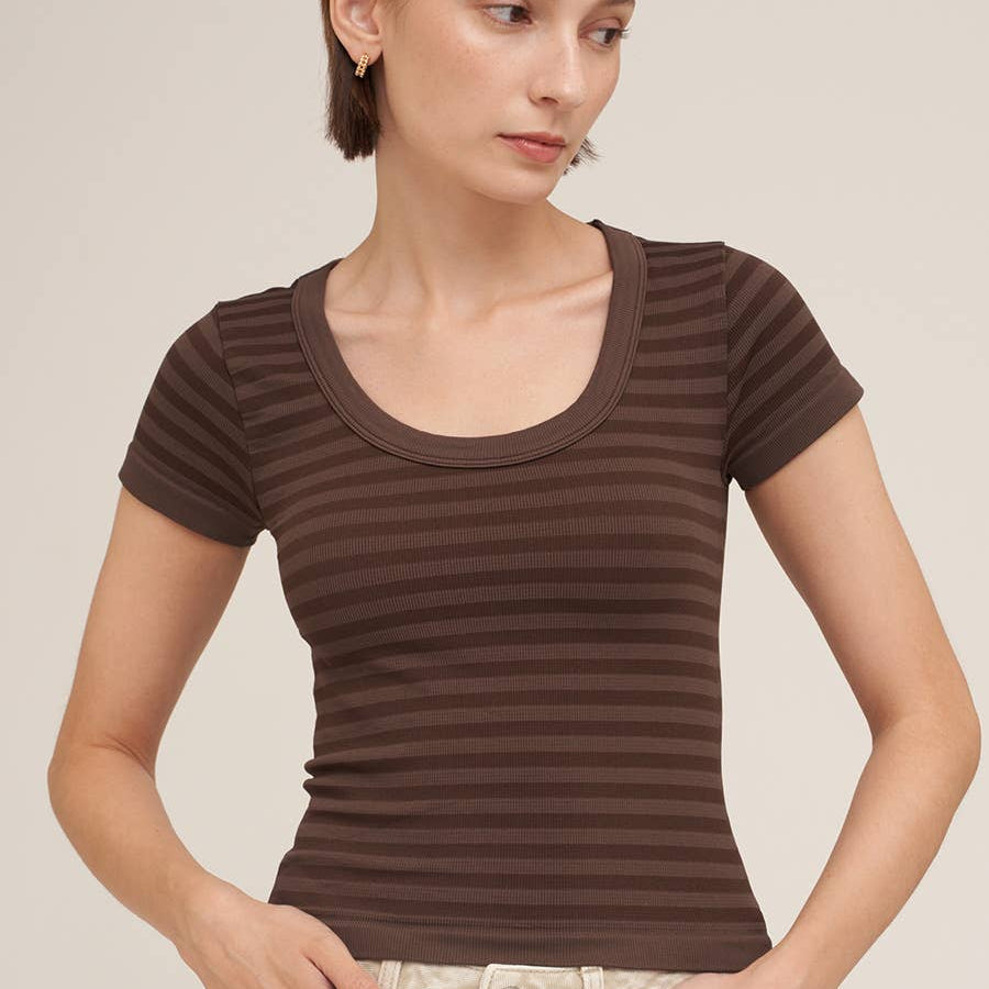 Striped Scoop Neck Top