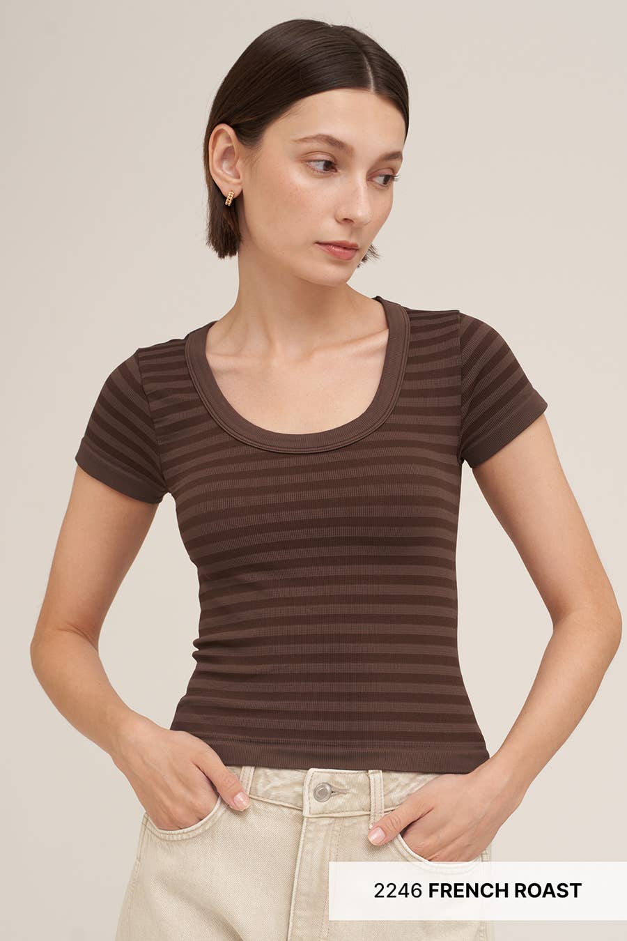 Striped Scoop Neck Top