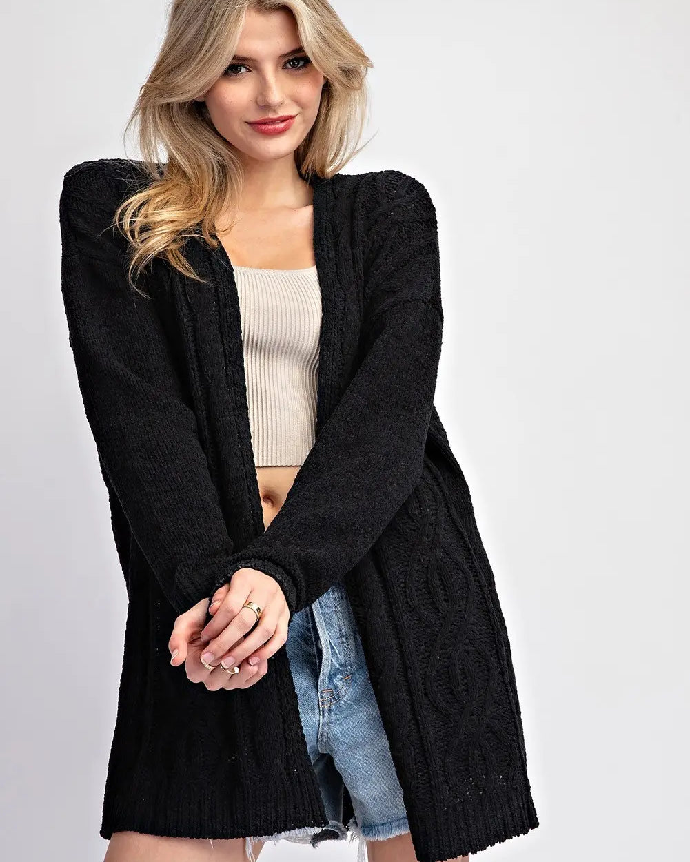 Ee:some Crochet Midi Long Cardigan