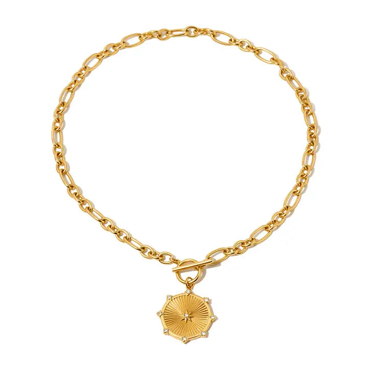 Sunburst Diamond Chain Necklace - Waterproof