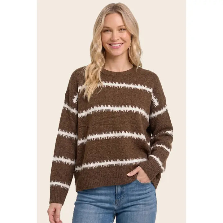 Staccato Ultra-Soft Relaxed Striped Crew Neck Sweater