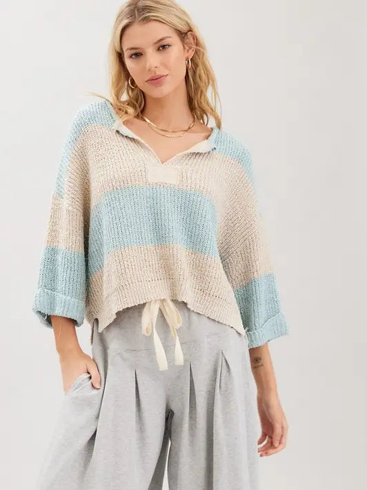 Illa Illa Striped V-Neck Sweater