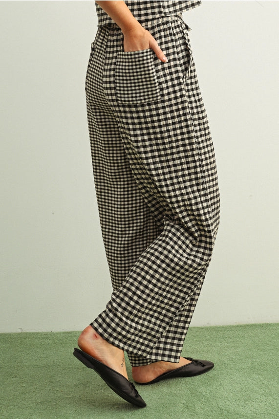 Modern Muse Mixed Gingham Straight Leg Pants