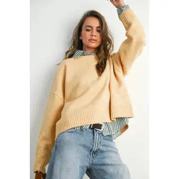 Solid Tie Back Sweater Top